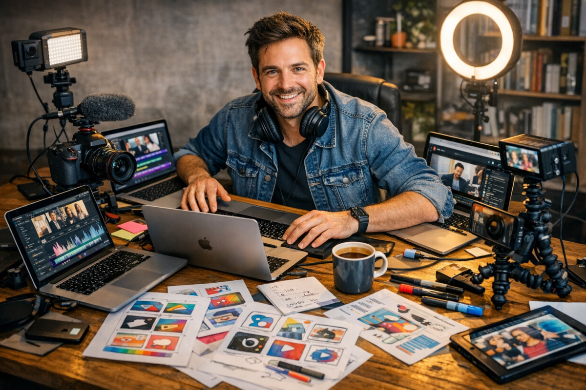 Person brainstorming fresh creative blogging ideas