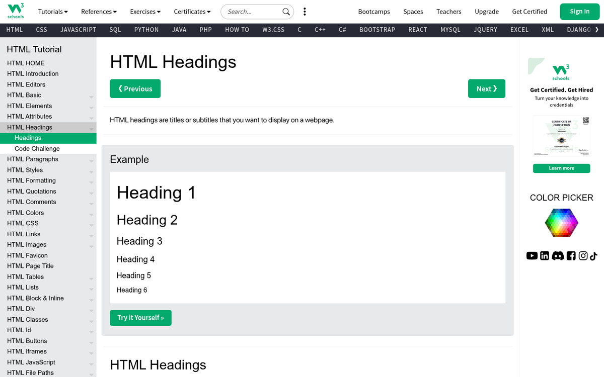 Blog post with hierarchical heading structure