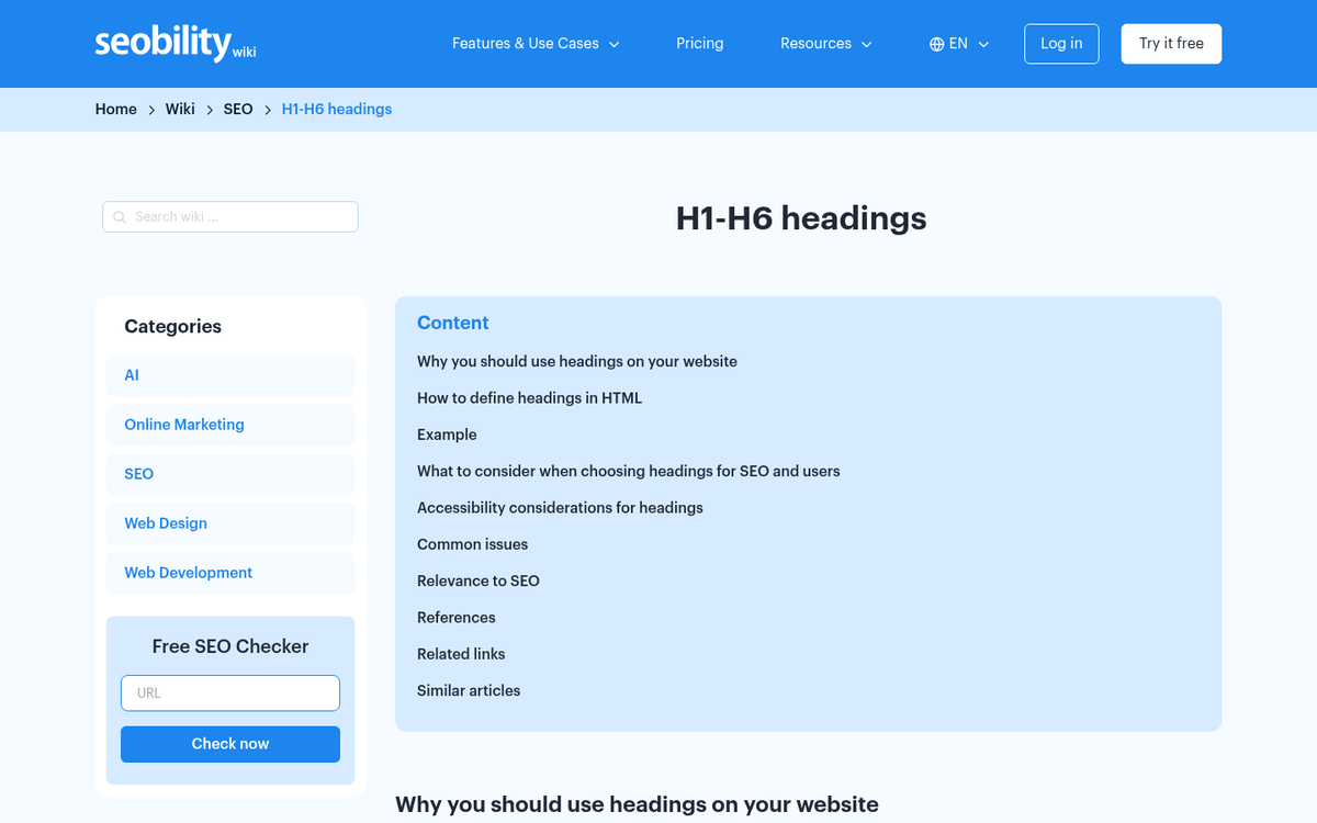 Incorrect heading tag structure in blog post