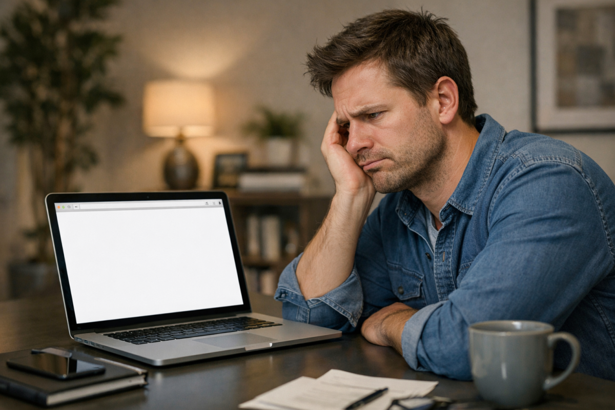 Homepage displaying a 404 error message