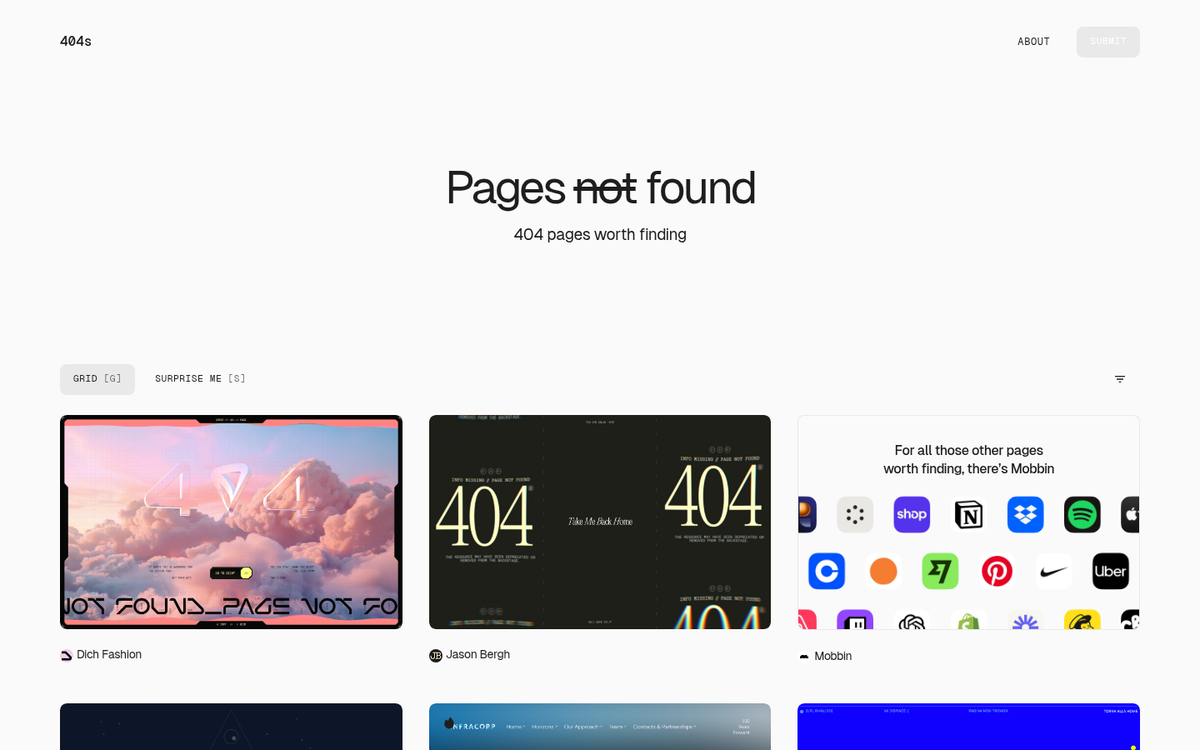 Custom 404 error page on a website