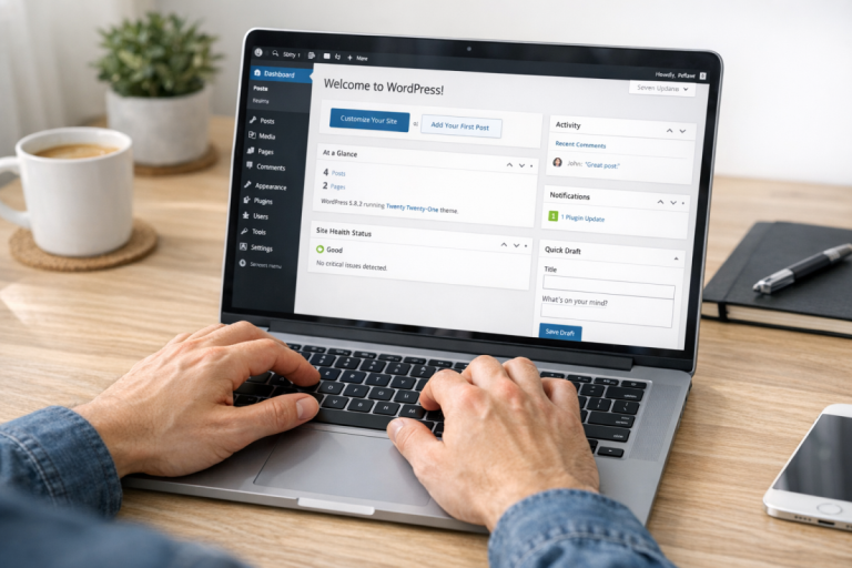 WordPress post editor interface on screen