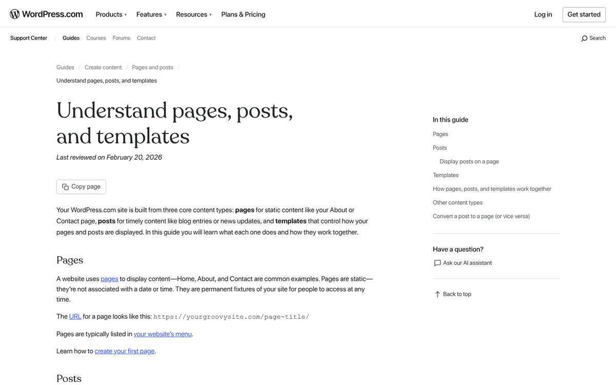 WordPress page editor interface screenshot
