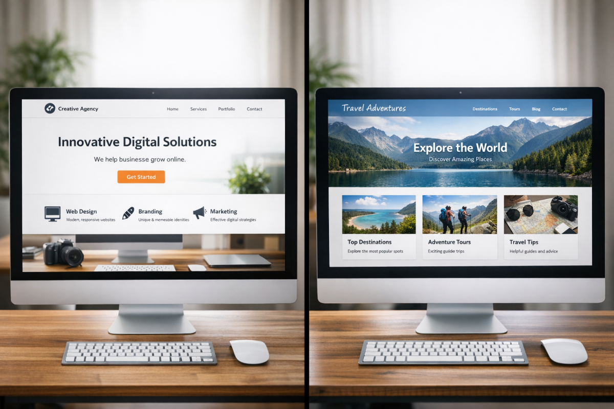 WordPress pages and posts side by side comparison