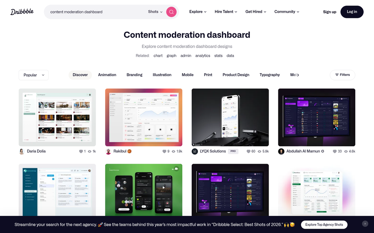 Blog comment moderation dashboard interface screenshot