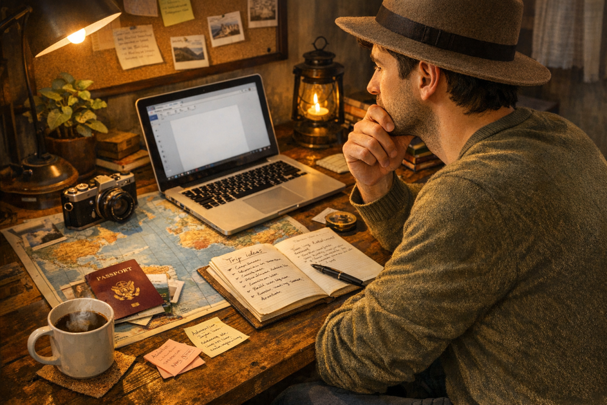 ChatGPT generating travel blog topic ideas