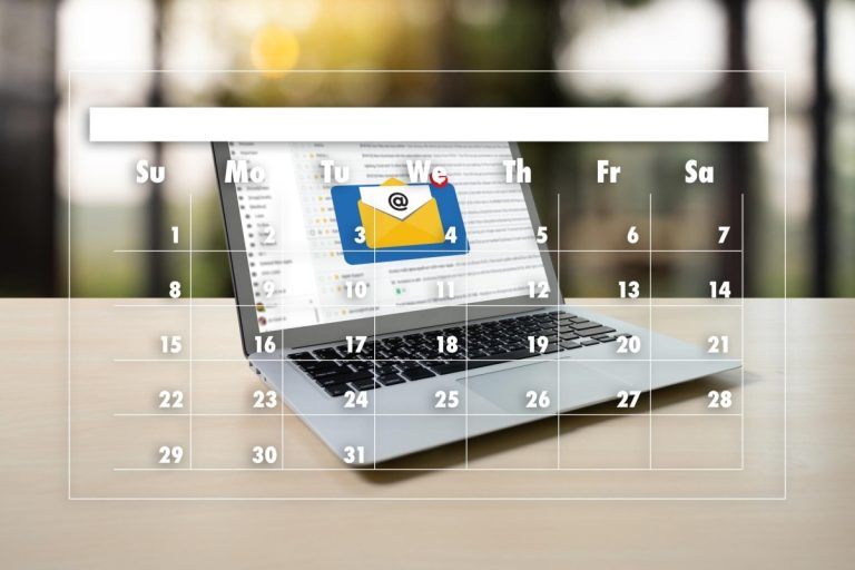 Calendar showing email scheduling frequency