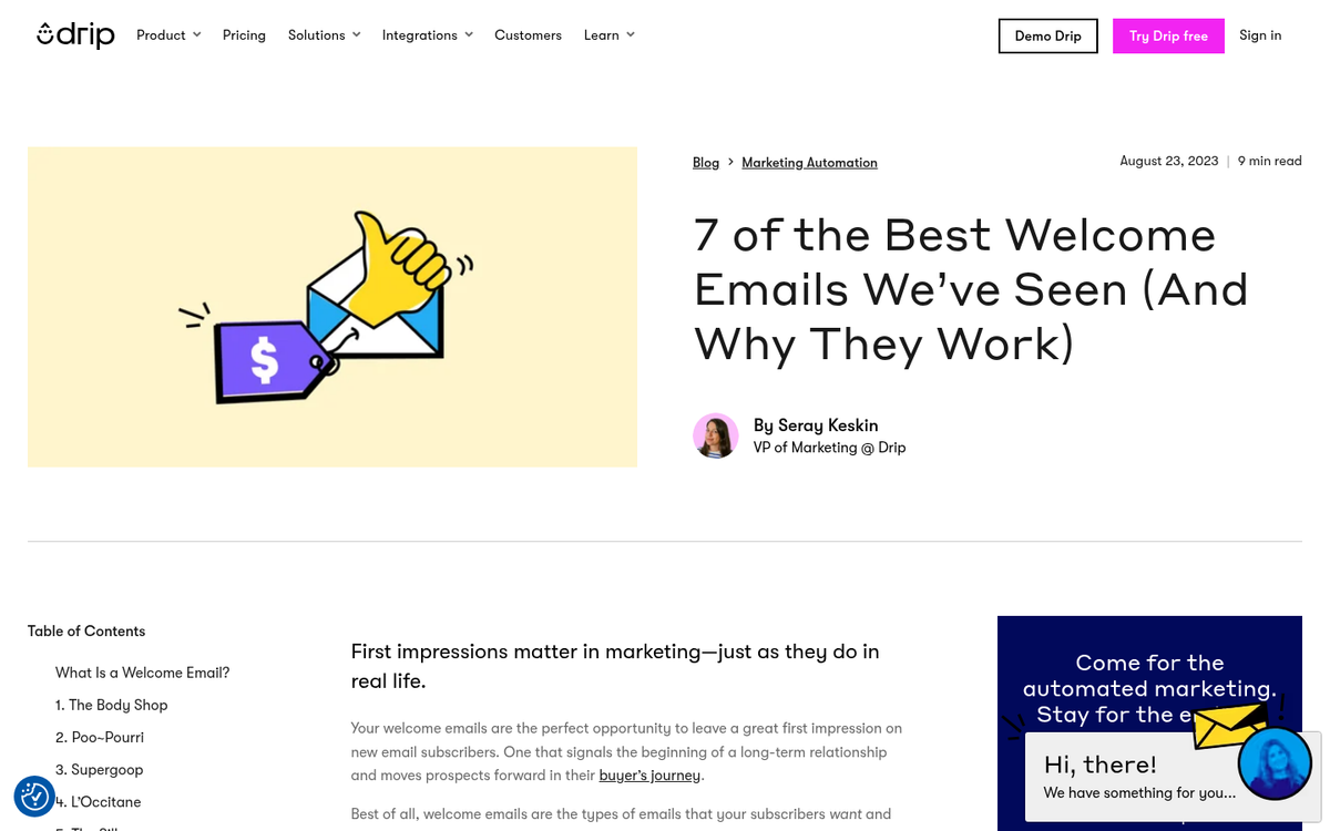 Welcome email drip campaign sequence diagram