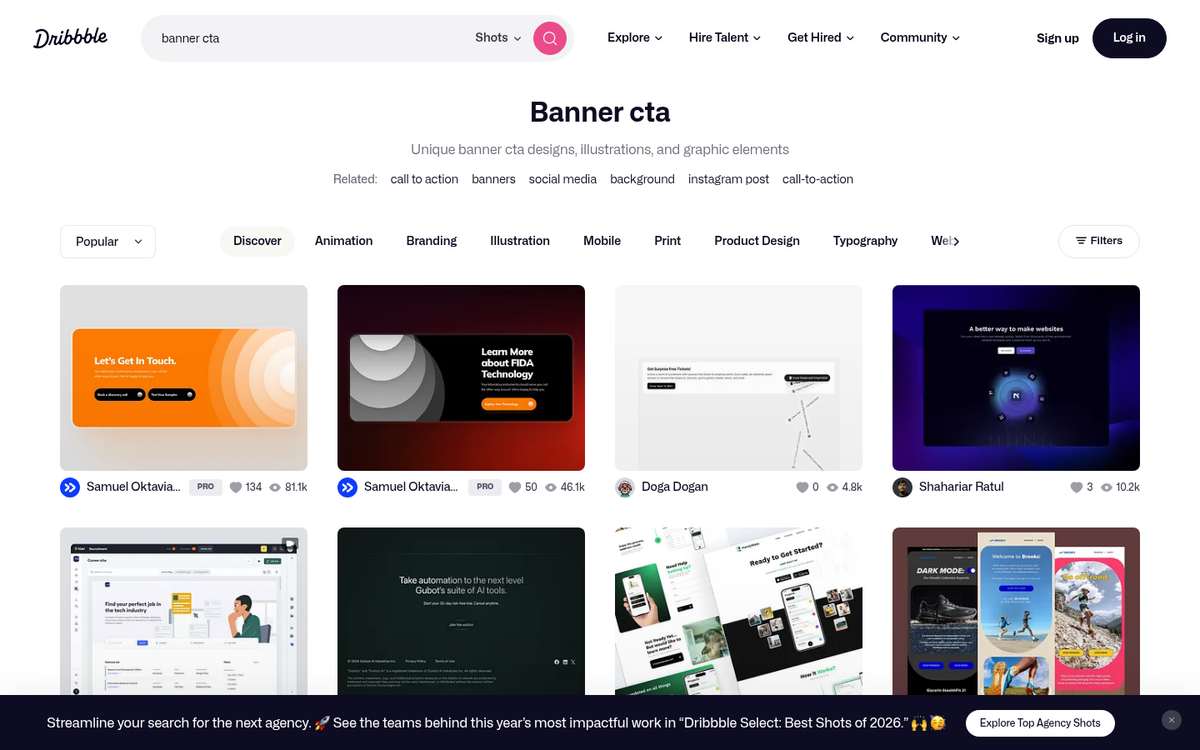 Shopify blog top banner call to action