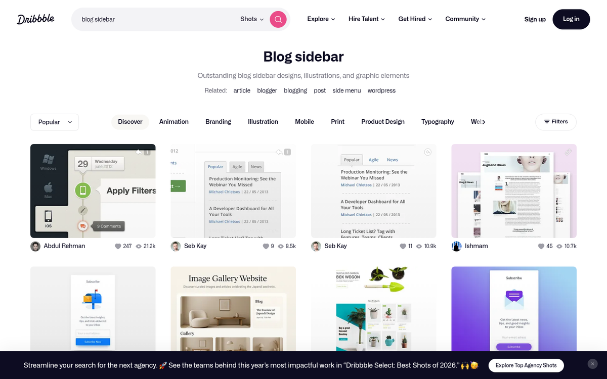 Shopify blog sidebar displaying product advertisement