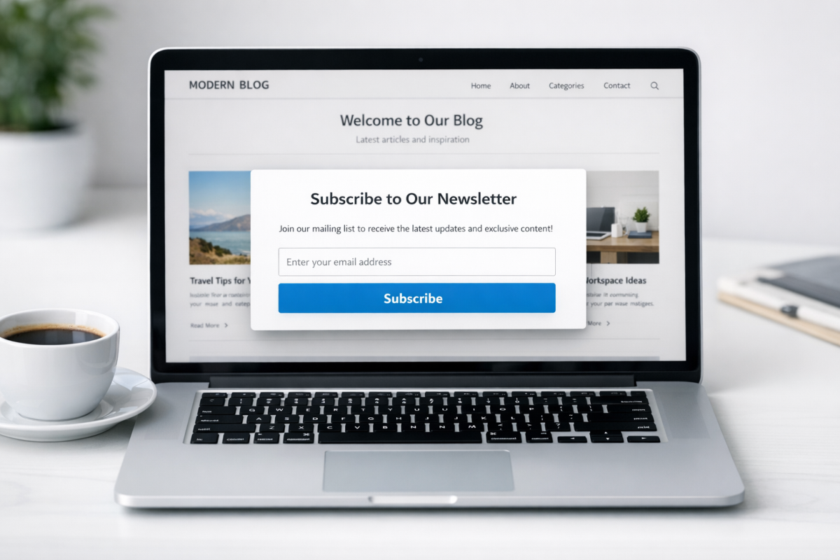 Newsletter opt-in box on a blog
