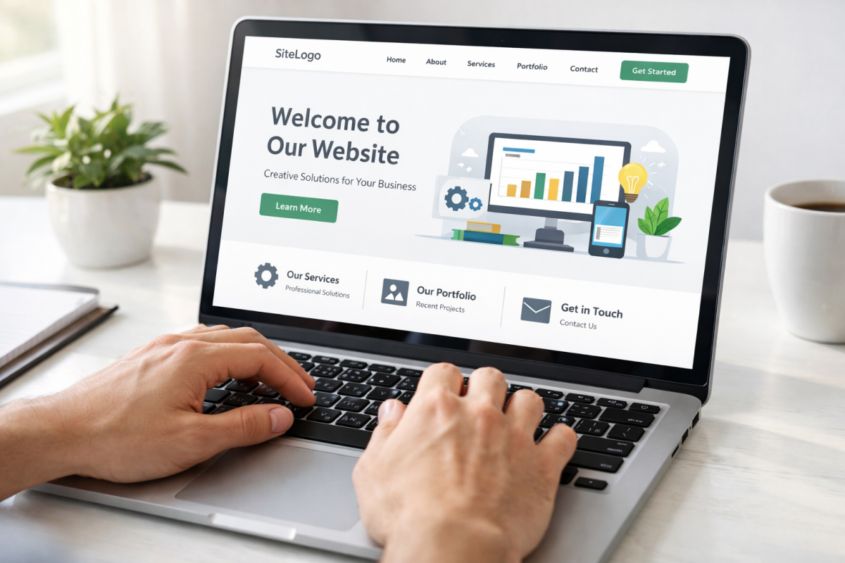 Brand new website launching on computer screen