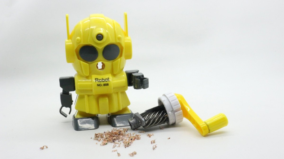 Robot blocked by a stop sign