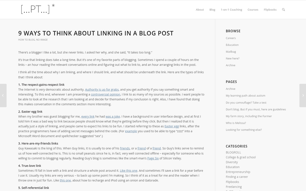 Webpage with highlighted authoritative source links
