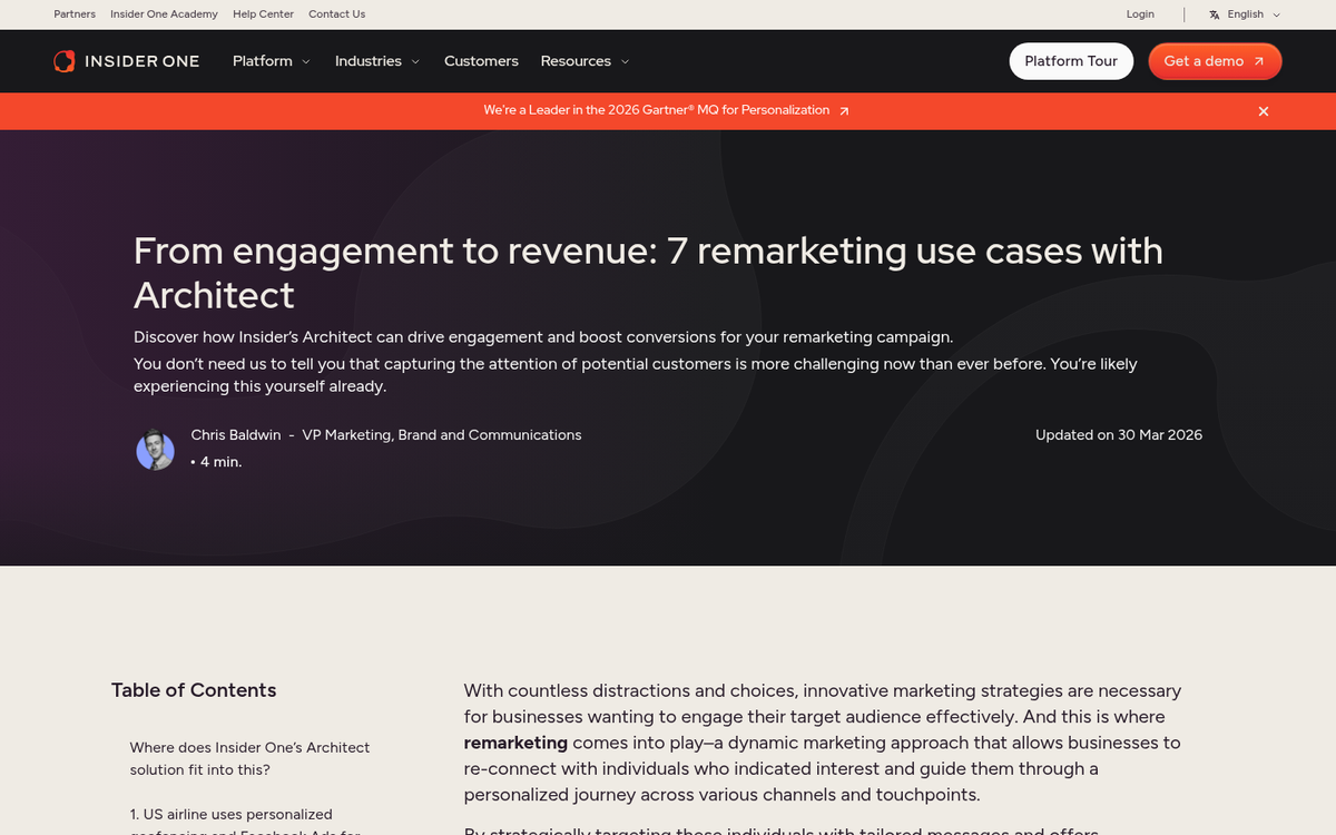 Website screenshot showing returning visitor analytics