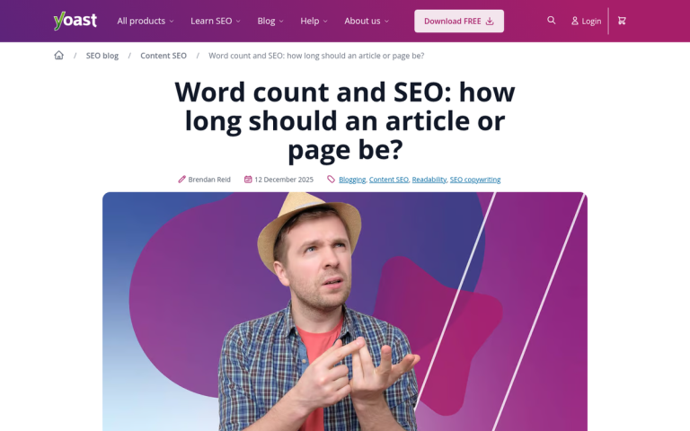 Bar chart showing average content length rankings