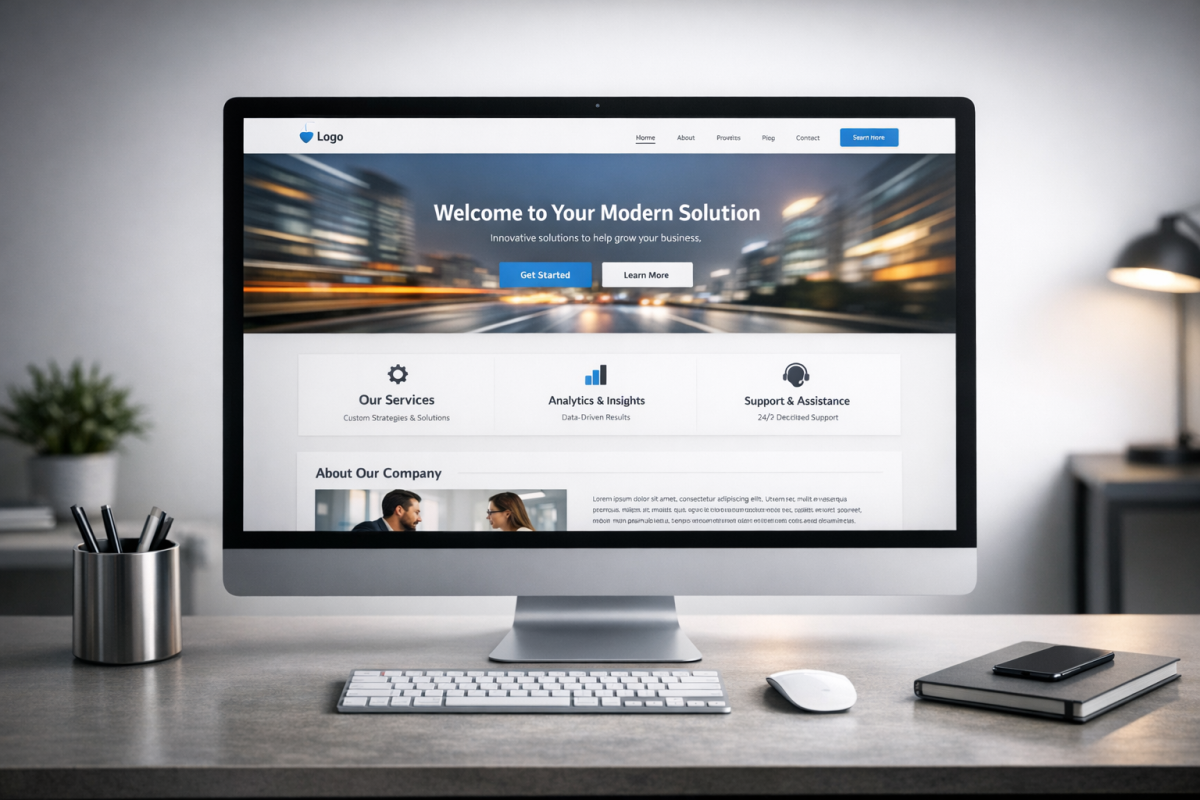 Website speed optimization dashboard on screen