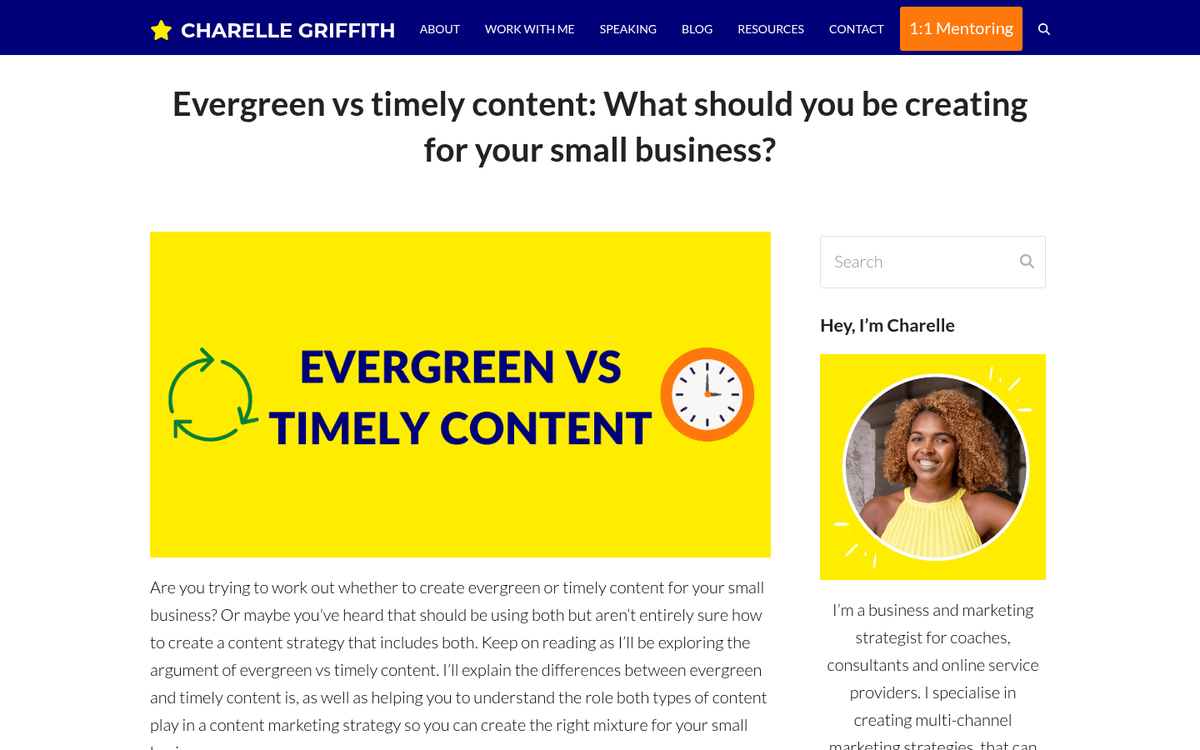 Website content analysis dashboard screenshot