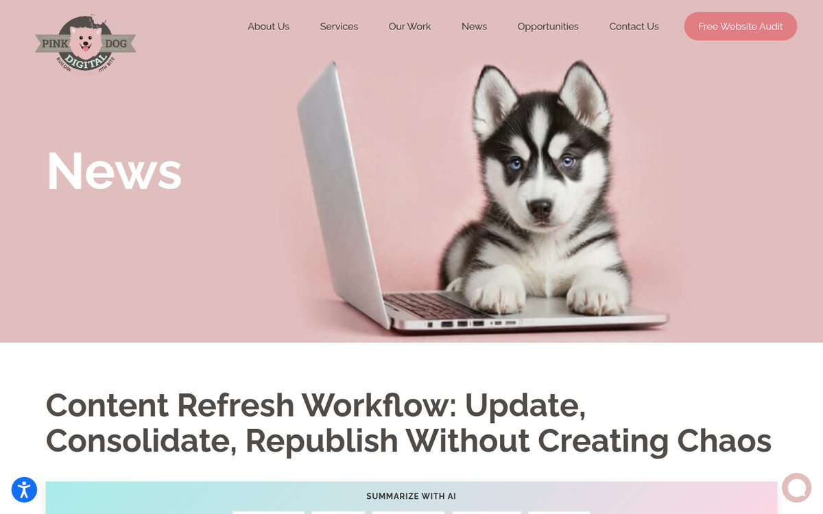 Website content being updated and refreshed