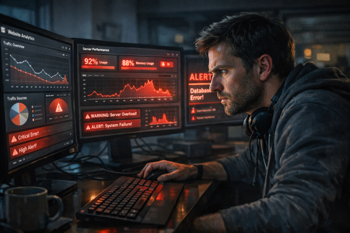 Person standing on wrong side of law