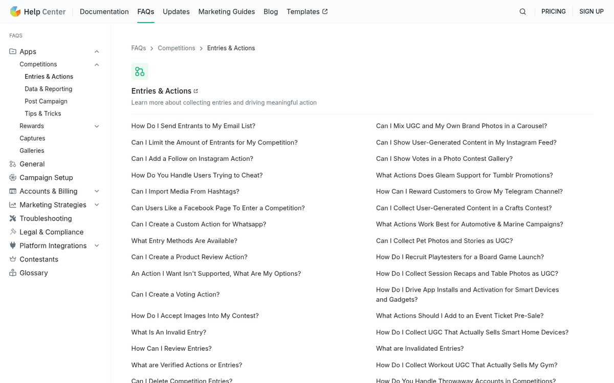 Introductory contest promotion on a website