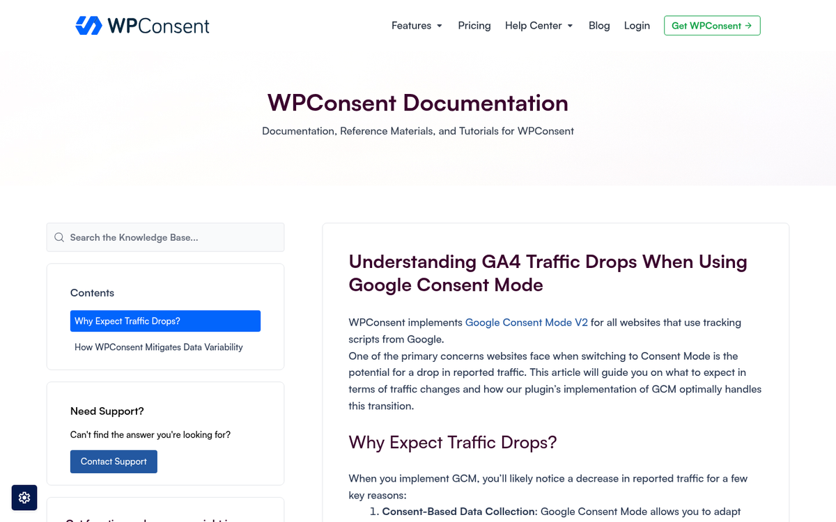 Website consent banner blocking analytics tracking