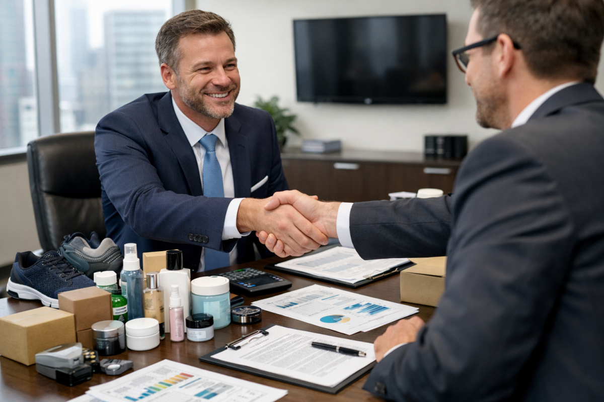 Person contacting a retail distributor by phone