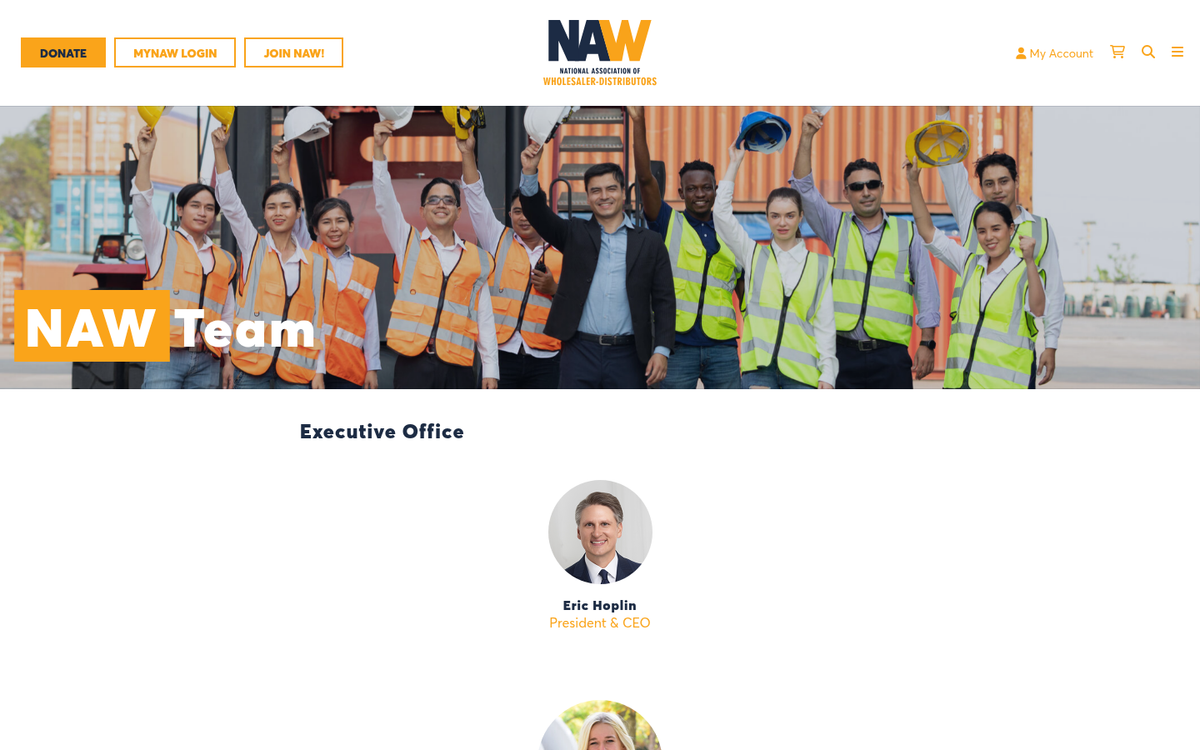 National distributor directory listing on screen