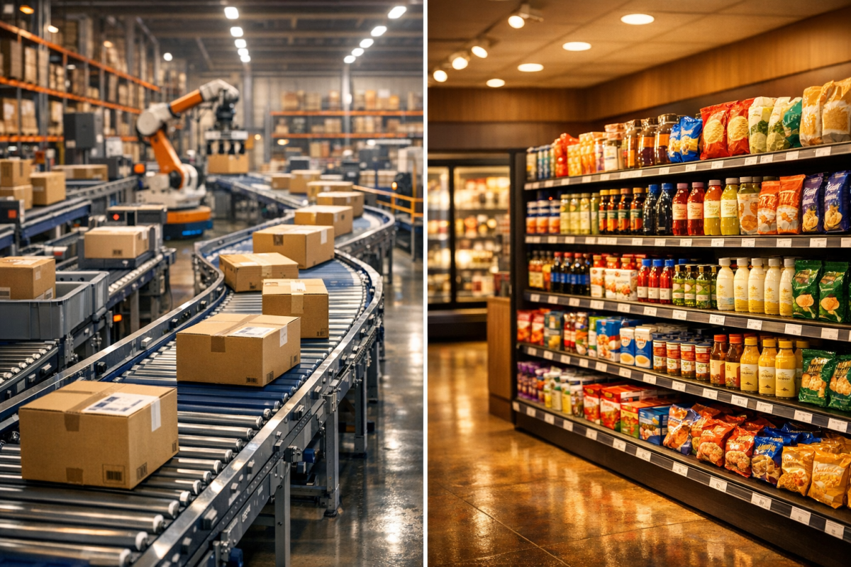 Person weighing distributor options at desk