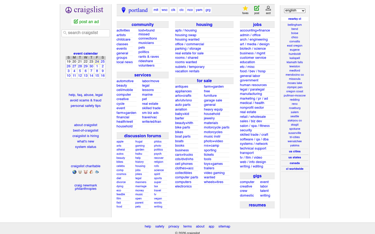 Online classifieds board with personal ads
