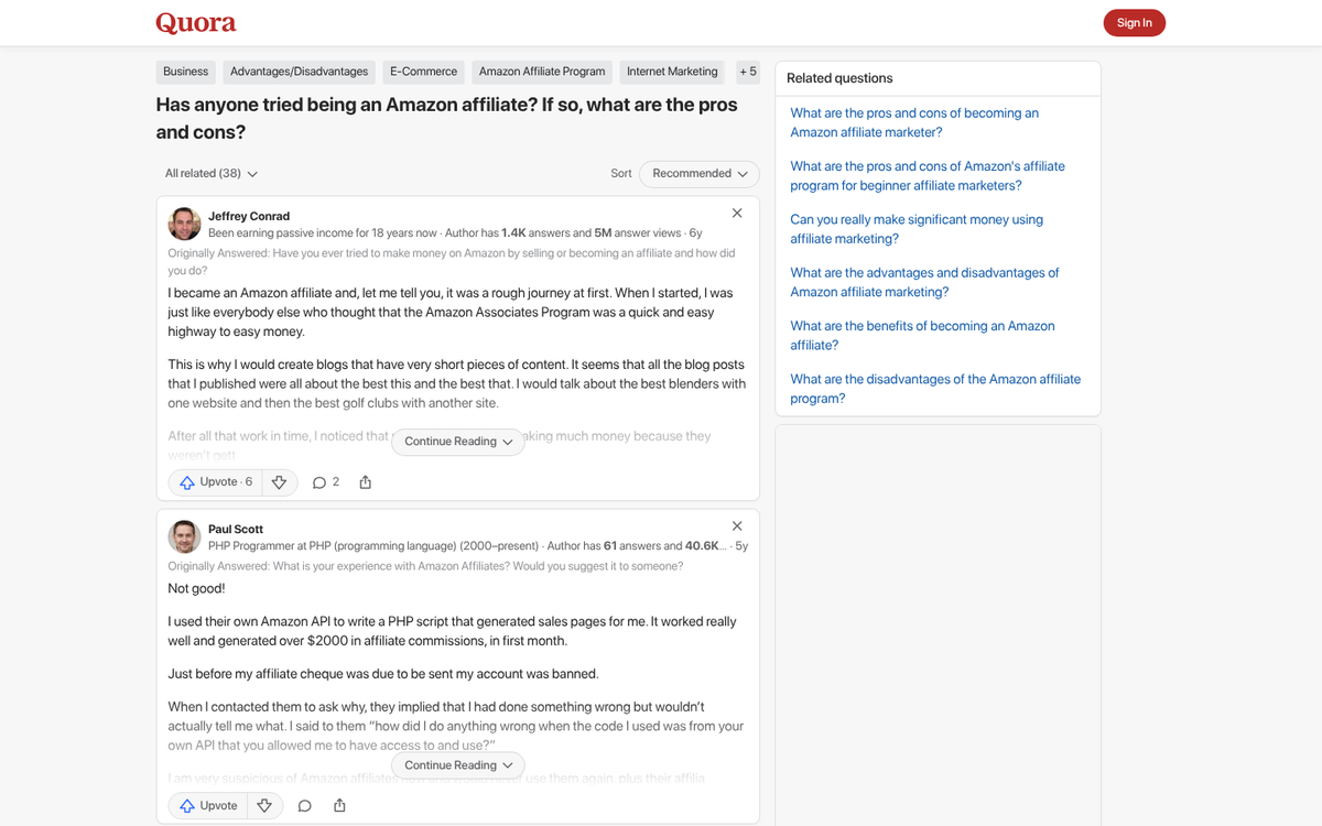 Person considering affiliate program alternatives