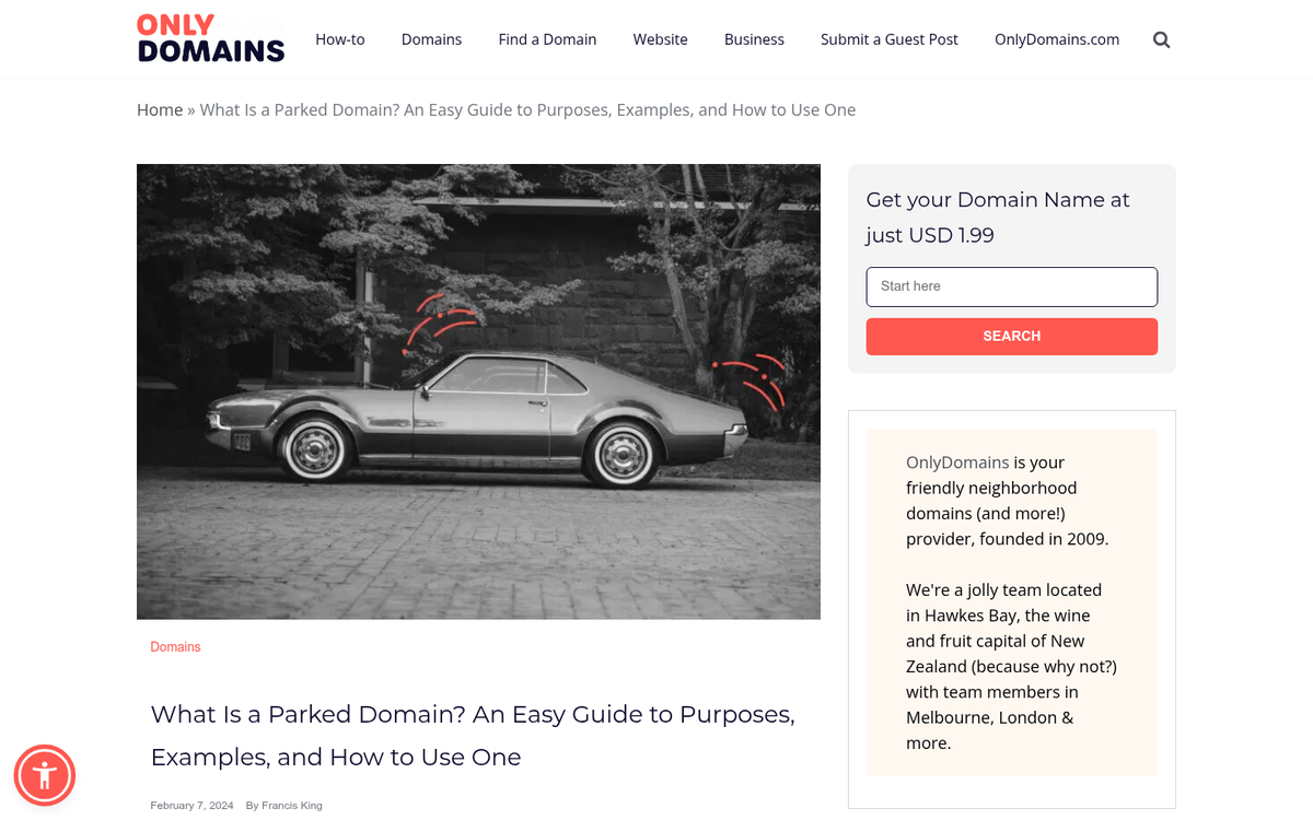 Domain parking revenue dashboard on screen