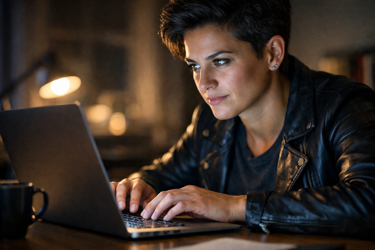 Hunter aiming at large trophy animal