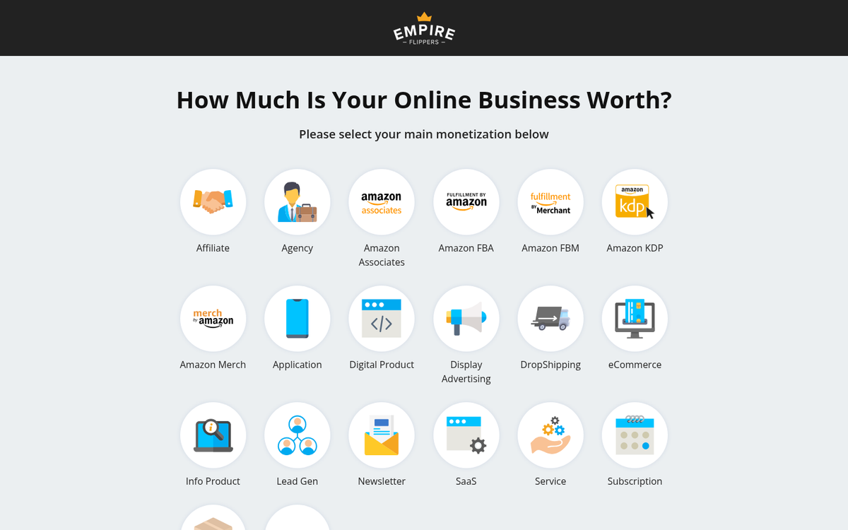 Website valuation metrics displayed on screen