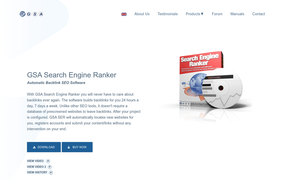 GSA Search Engine Ranker interface screenshot