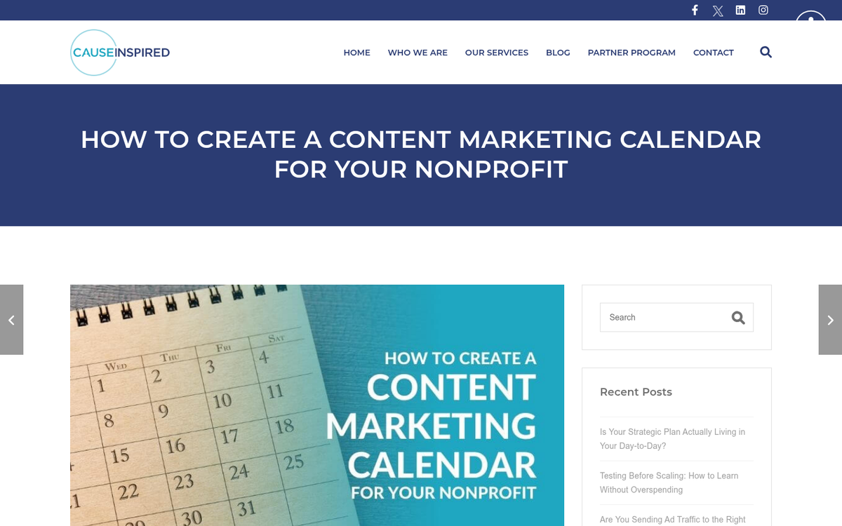 Nonprofit website content creation strategy overview