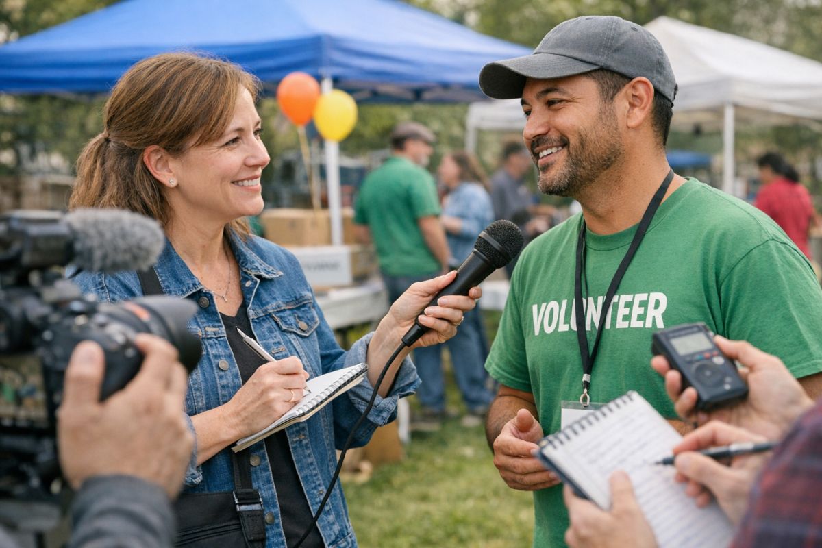 Local newspaper featuring nonprofit organization story