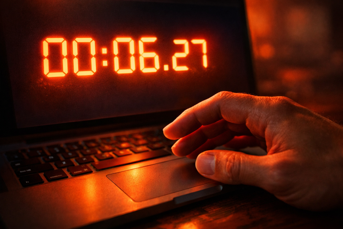 Countdown timer on urgent landing page