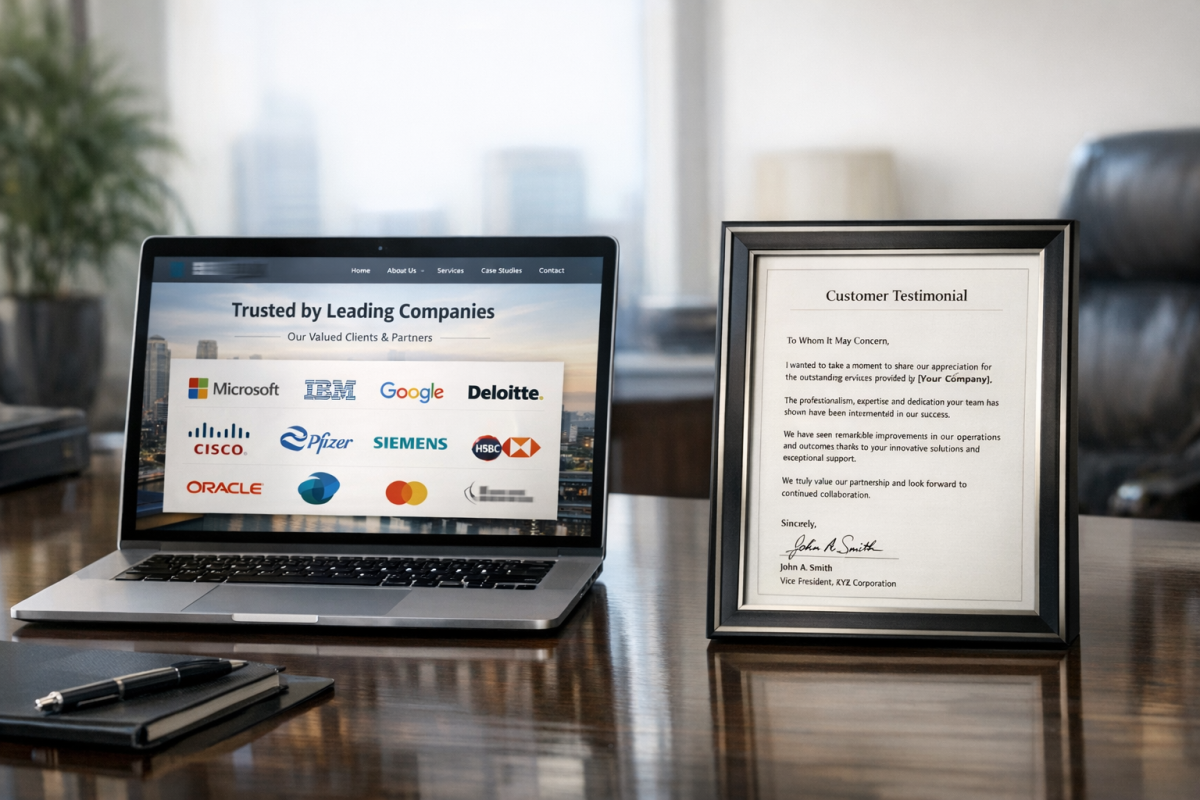 Trust badges and security seals displayed