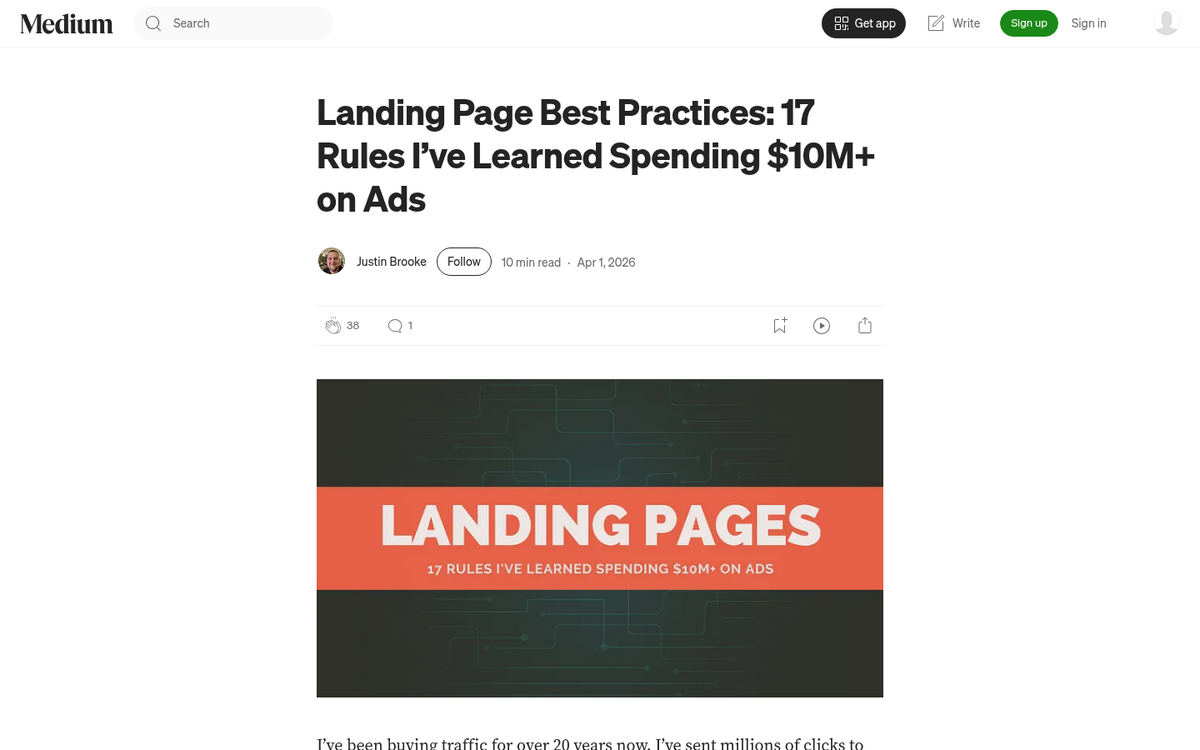 Landing page with clear scannable layout