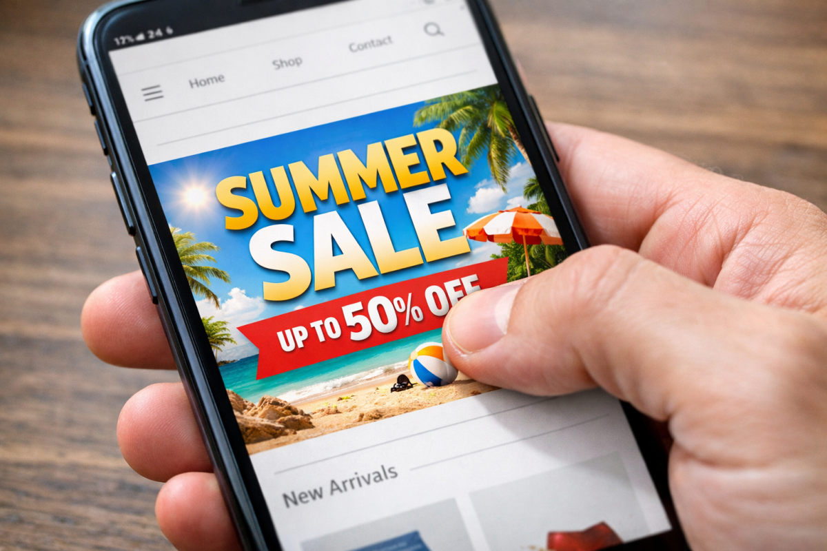 Large display ad on webpage layout