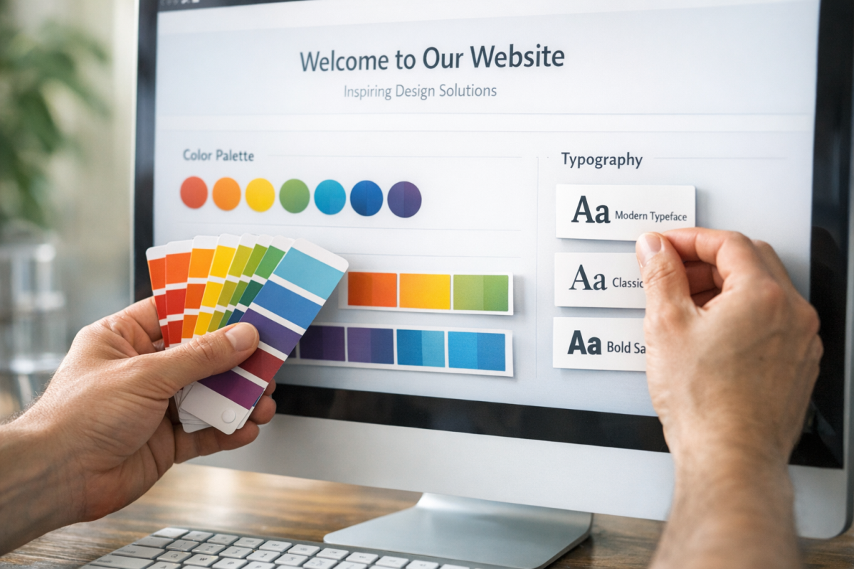 Colorful text ad formatting options panel