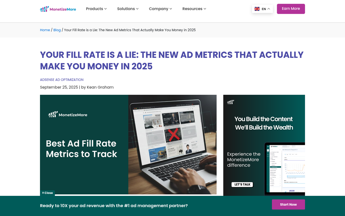 AdSense fill rate analytics dashboard overview