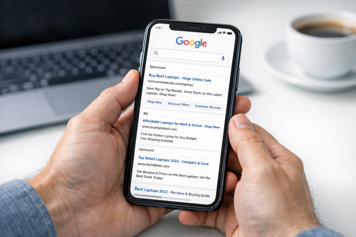 Person clicking ads to improve CTR