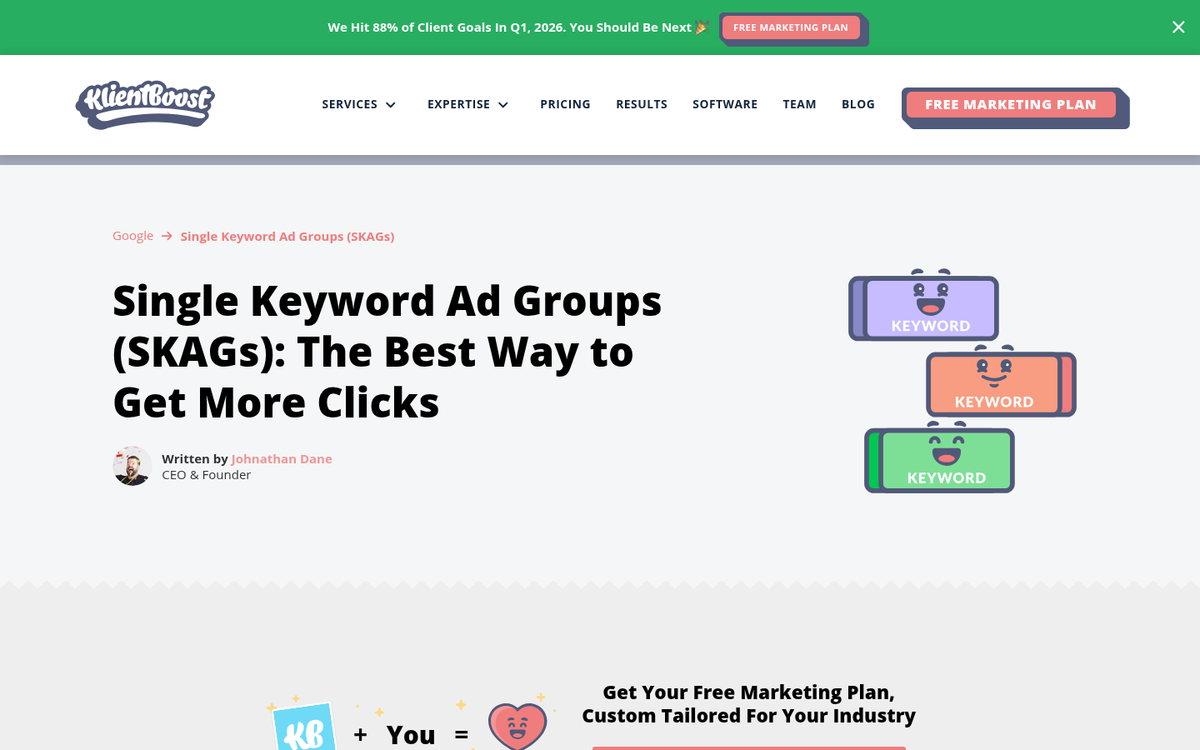 AdWords ad group keyword organization dashboard