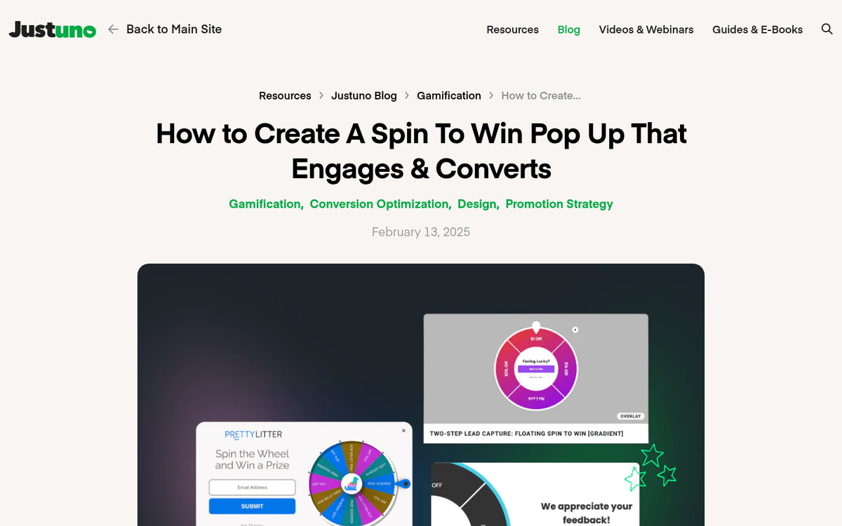 JustUno email list builder interface screenshot