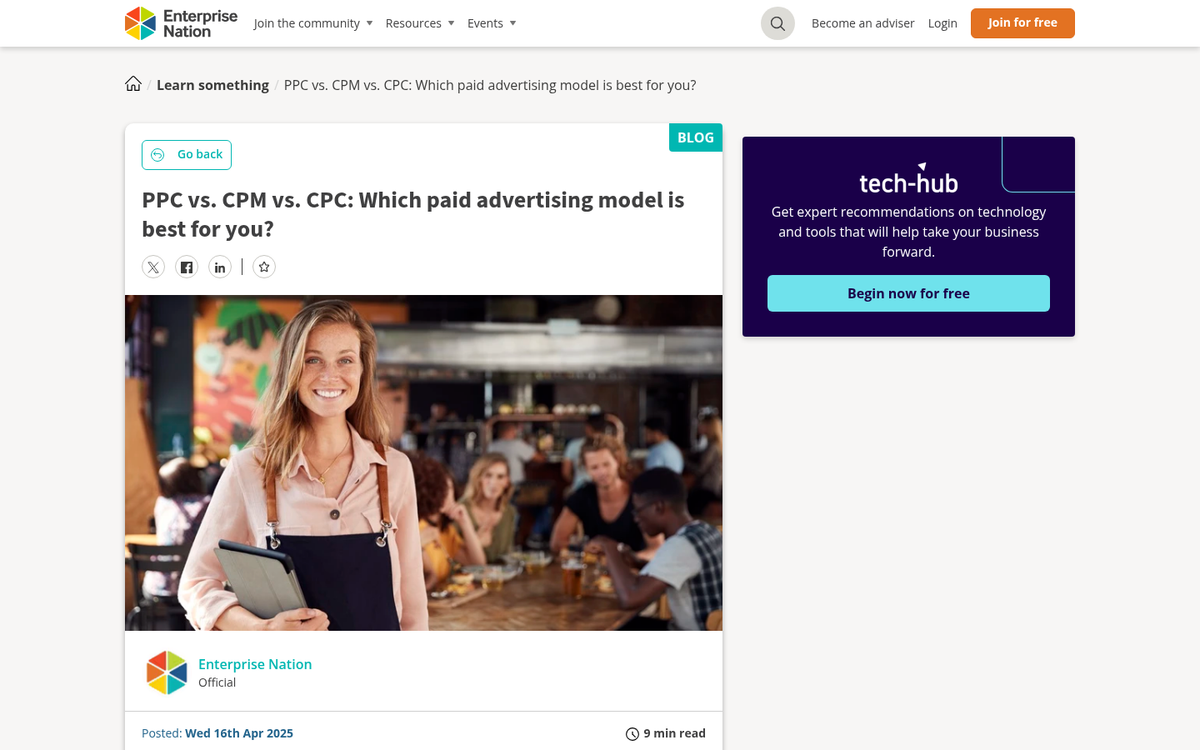 Person choosing between two advertising options