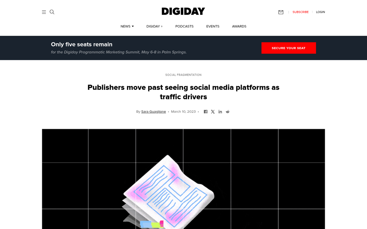 Social media icons on a website