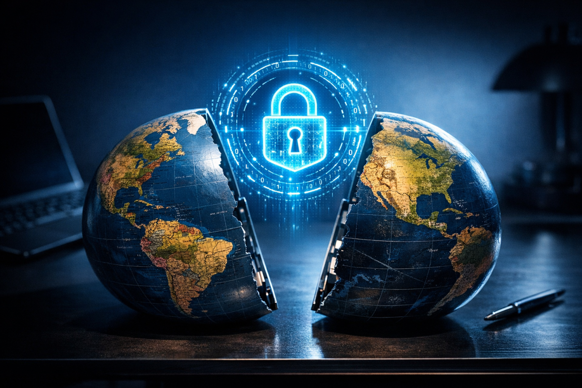 GDPR compliance shield with data privacy icons