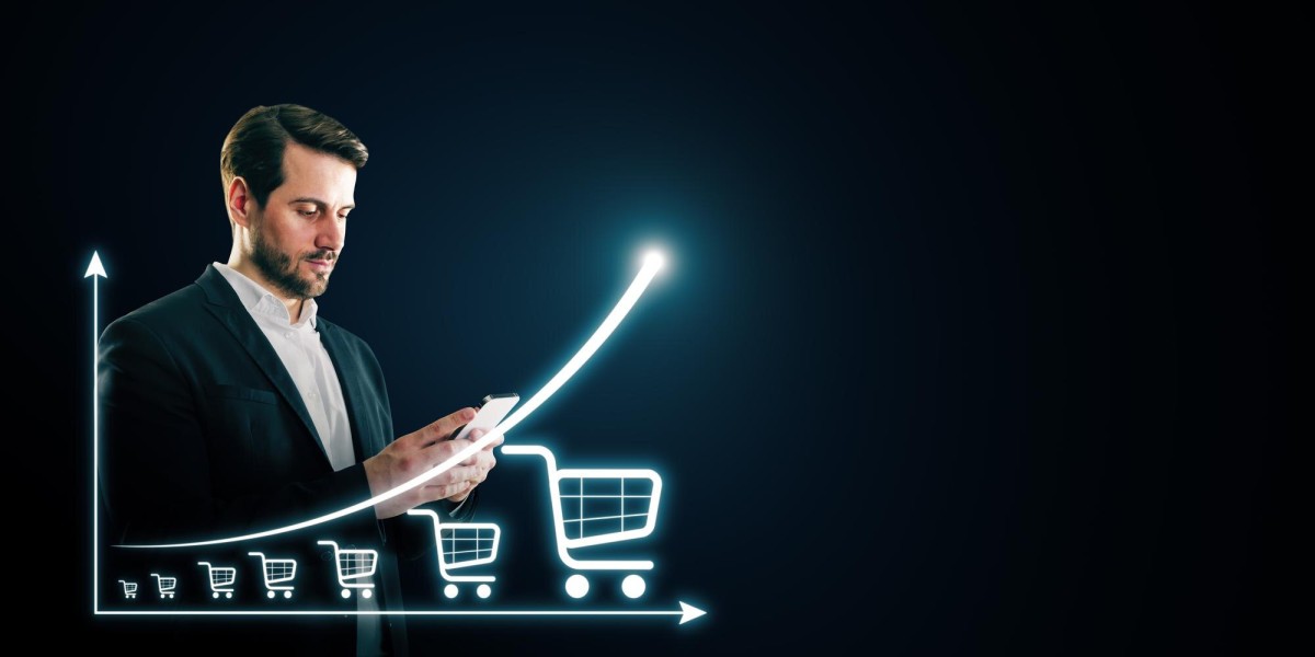 Salesperson celebrating successful product resale profits